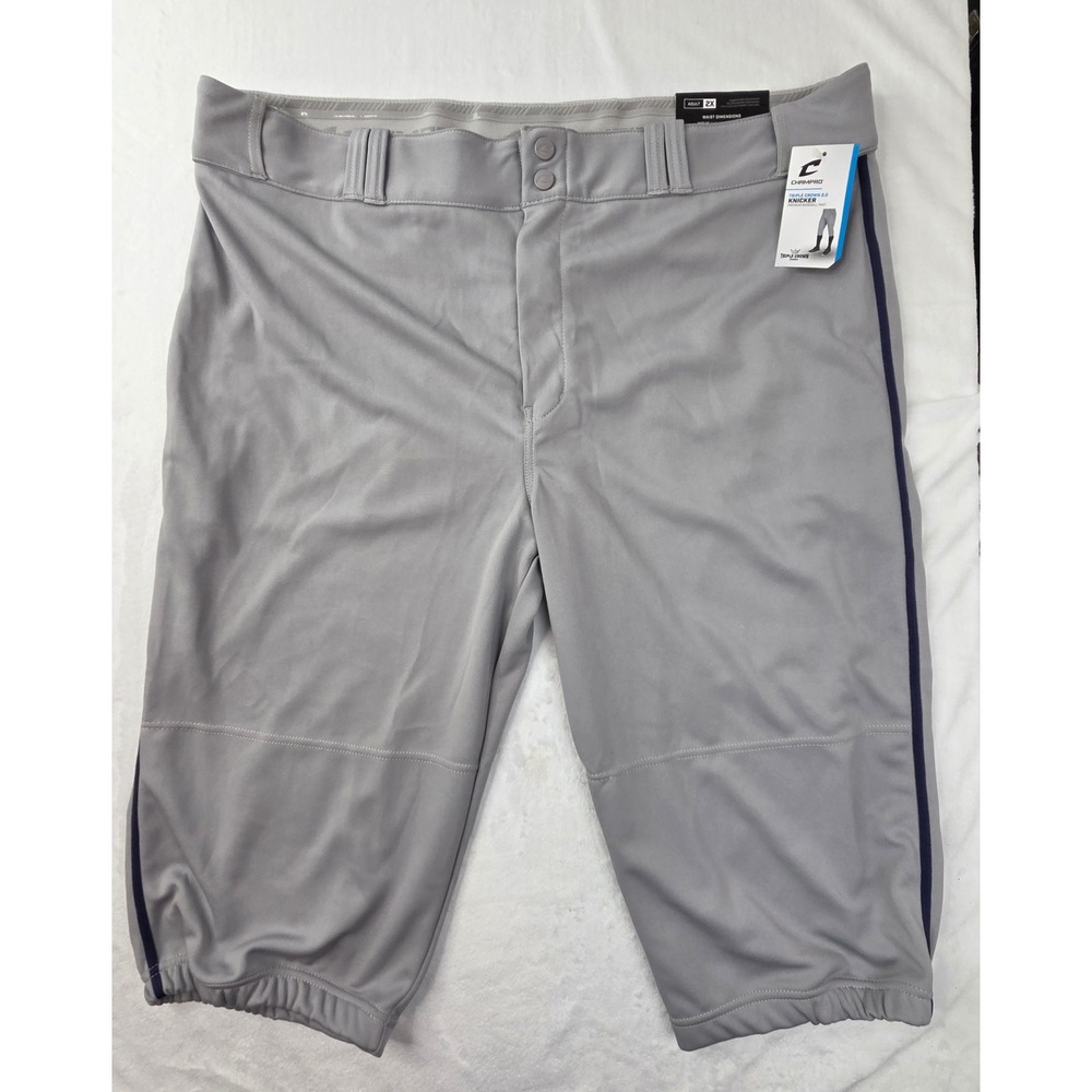 Champro Triple Crown 2.0 Knicker Baseball Pants Men 44 Grey Navy Premium
